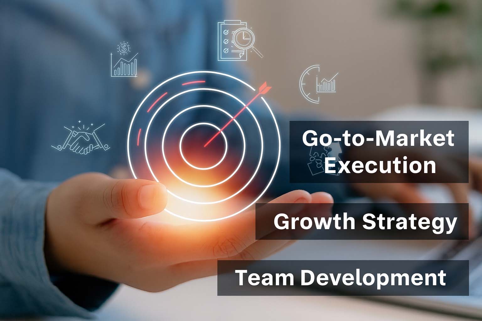 Business professionals discussing revenue growth strategies and go-to-market execution