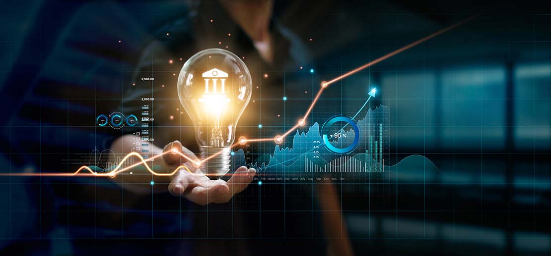 Strategic planning session with growth charts and business analytics